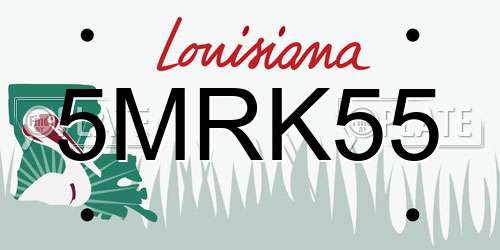 5MRK55 Louisiana License Plate