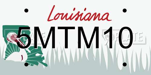 5MTM10 Louisiana License Plate