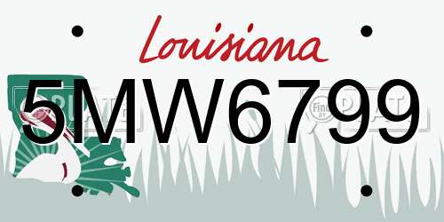 5MW6799 Louisiana License Plate