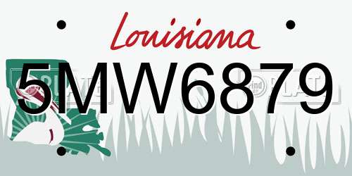 5MW6879 Louisiana License Plate