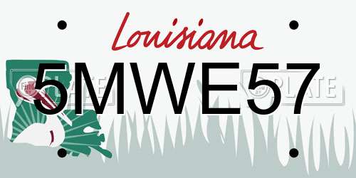 5MWE57 Louisiana License Plate