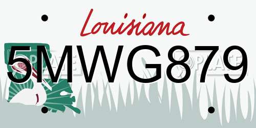 5MWG879 Louisiana License Plate