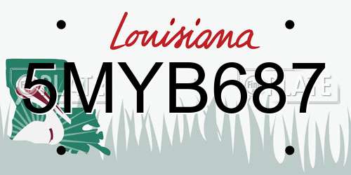 5MYB687 Louisiana License Plate
