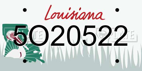 5O20522 Louisiana License Plate