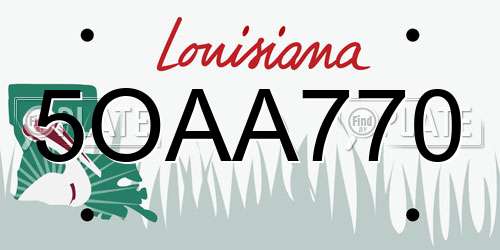 5OAA770 Louisiana License Plate