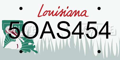 5OAS454 Louisiana License Plate