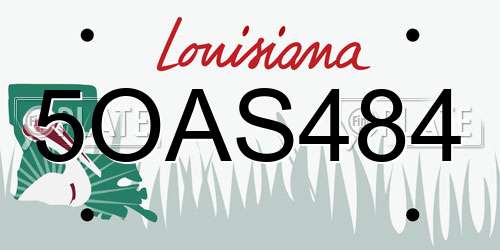 5OAS484 Louisiana License Plate