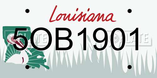 5OB1901 Louisiana License Plate