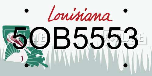 5OB5553 Louisiana License Plate