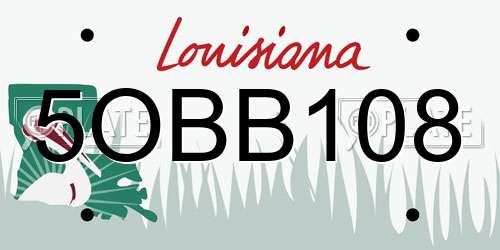 5OBB108 Louisiana License Plate