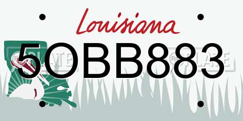 5OBB883 Louisiana License Plate