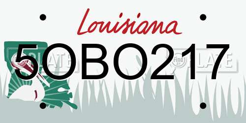 5OBO217 Louisiana License Plate