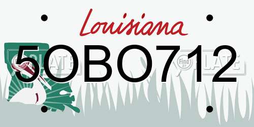 5OBO712 Louisiana License Plate