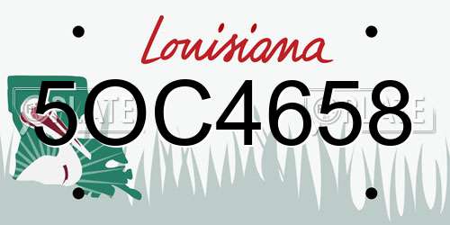 5OC4658 Louisiana License Plate