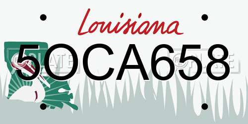 5OCA658 Louisiana License Plate