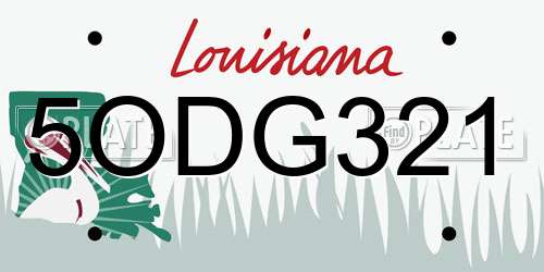 5ODG321 Louisiana License Plate