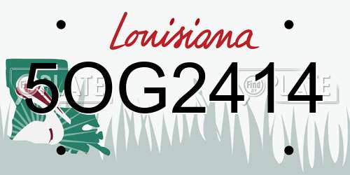 5OG2414 Louisiana License Plate