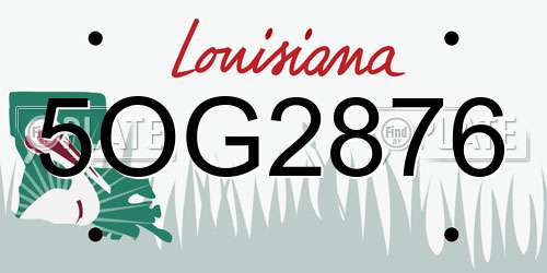 5OG2876 Louisiana License Plate