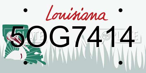 5OG7414 Louisiana License Plate