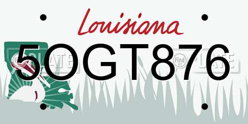 5OGT876 Louisiana License Plate