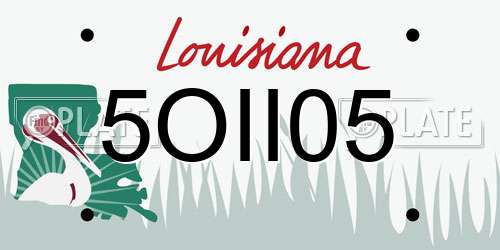 5OII05 Louisiana License Plate
