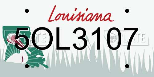 5OL3107 Louisiana License Plate