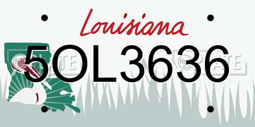 5OL3636 Louisiana License Plate