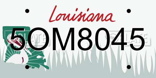5OM8045 Louisiana License Plate