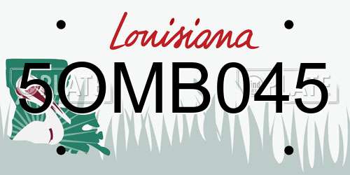 5OMB045 Louisiana License Plate
