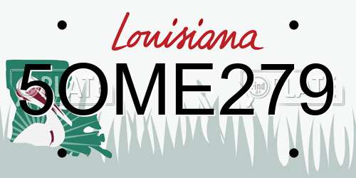 5OME279 Louisiana License Plate