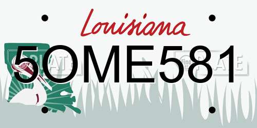 5OME581 Louisiana License Plate