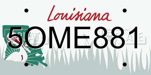 5OME881 Louisiana License Plate