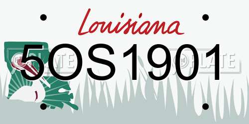 5OS1901 Louisiana License Plate