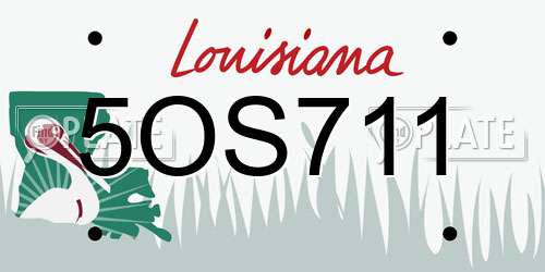5OS711 Louisiana License Plate