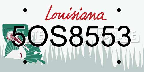 5OS8553 Louisiana License Plate