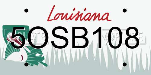 5OSB108 Louisiana License Plate