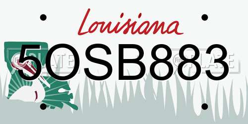 5OSB883 Louisiana License Plate