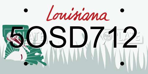 5OSD712 Louisiana License Plate