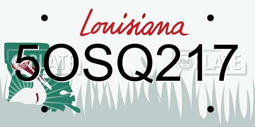 5OSQ217 Louisiana License Plate