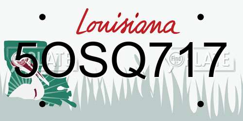 5OSQ717 Louisiana License Plate