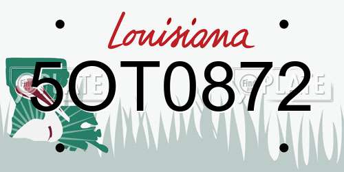 5OT0872 Louisiana License Plate
