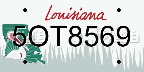 5OT8569 Louisiana License Plate