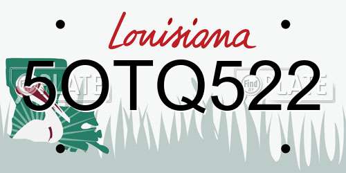 5OTQ522 Louisiana License Plate