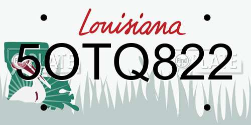 5OTQ822 Louisiana License Plate