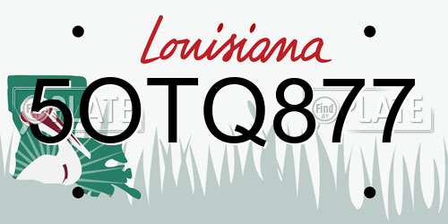 5OTQ877 Louisiana License Plate