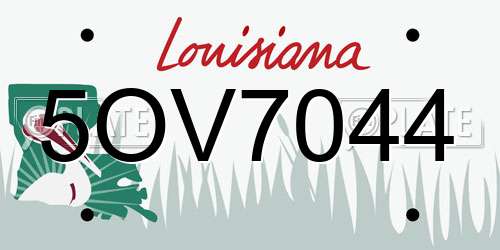 5OV7044 Louisiana License Plate