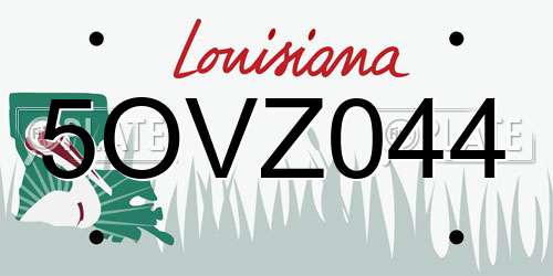 5OVZ044 Louisiana License Plate