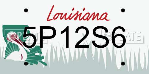 5P12S6 Louisiana License Plate