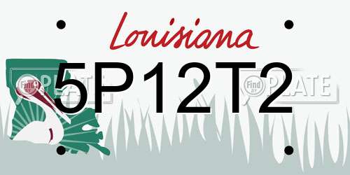 5P12T2 Louisiana License Plate