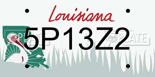 5P13Z2 Louisiana License Plate
